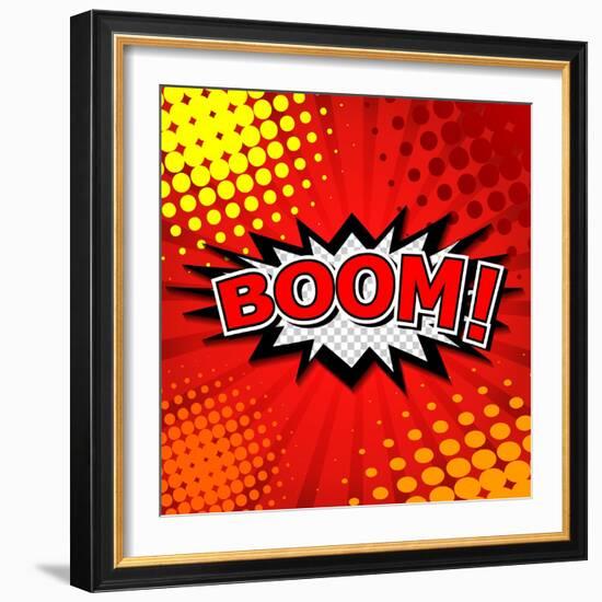 Boom! Comic Speech Bubble, Cartoon-jirawatp-Framed Art Print