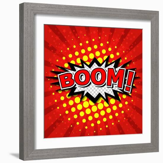 Boom! Comic Speech Bubble-jirawatp-Framed Art Print