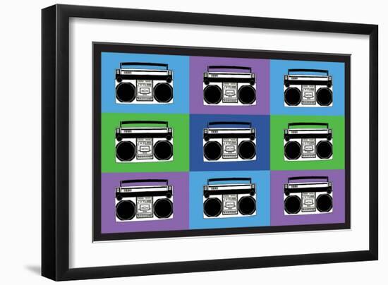 Boombox Stereos 3 Pop Art Print Poster-null-Framed Premium Giclee Print