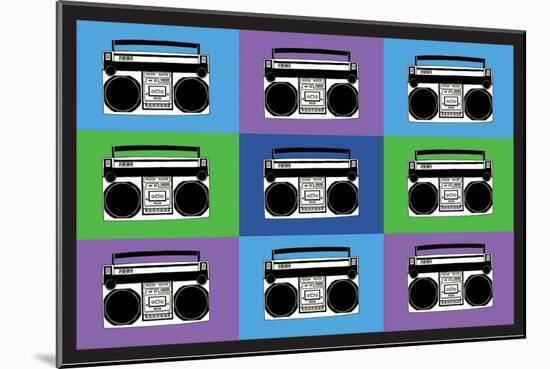 Boombox Stereos 3 Pop Art Print Poster-null-Mounted Art Print