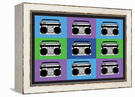 Boombox Stereos 3 Pop Art Print Poster-null-Framed Stretched Canvas