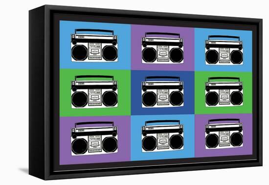 Boombox Stereos 3 Pop Art Print Poster-null-Framed Stretched Canvas