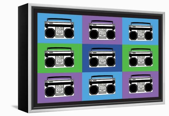 Boombox Stereos 3 Pop Art Print Poster-null-Framed Stretched Canvas