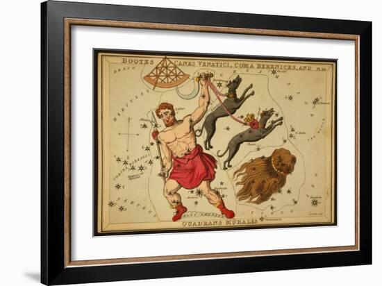 Bootes and Canes Venatici Constellations, 1825-Science Source-Framed Giclee Print