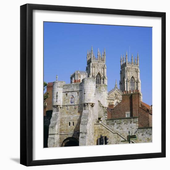 Bootham Bar and York Minster, York, Yorkshire, England, UK, Europe-Roy Rainford-Framed Photographic Print