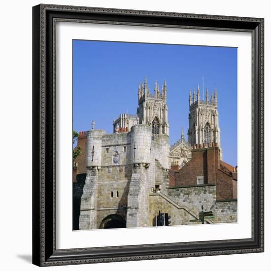 Bootham Bar and York Minster, York, Yorkshire, England, UK, Europe-Roy Rainford-Framed Photographic Print