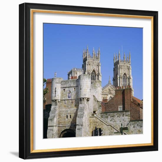 Bootham Bar and York Minster, York, Yorkshire, England, UK, Europe-Roy Rainford-Framed Photographic Print