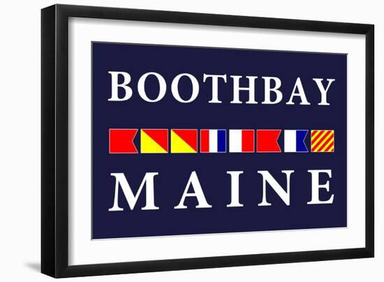 Boothbay, Maine - Nautical Flags-Lantern Press-Framed Art Print