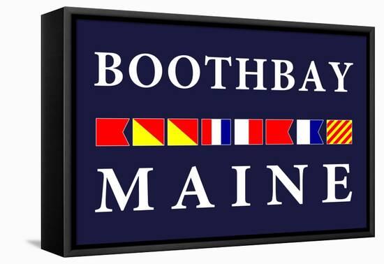 Boothbay, Maine - Nautical Flags-Lantern Press-Framed Stretched Canvas