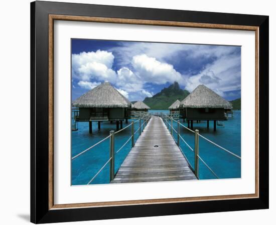 Bora Bora Nui Resort bungalows, Moto Toopua, French Polynesia-Walter Bibikow-Framed Photographic Print