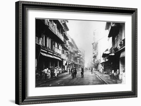 Borah Bazaar Street, Bombay, C.1870s-Colin Roderick Murray-Framed Photographic Print