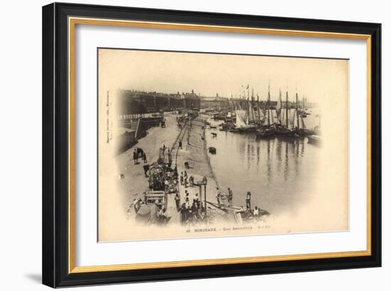 Bordeaux Gironde, Quai Sainte Croix, Hafen, Fischer-null-Framed Giclee Print