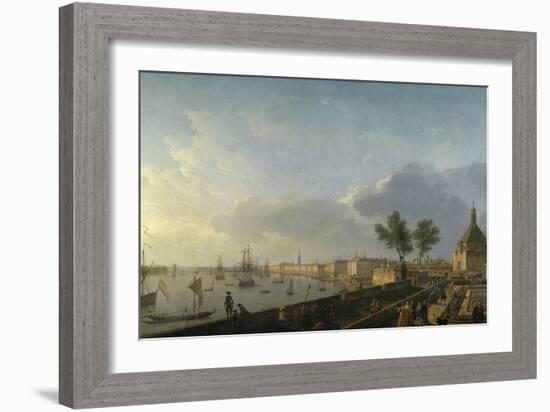 Bordeaux Harbor and the City Walls-Claude Joseph Vernet-Framed Art Print