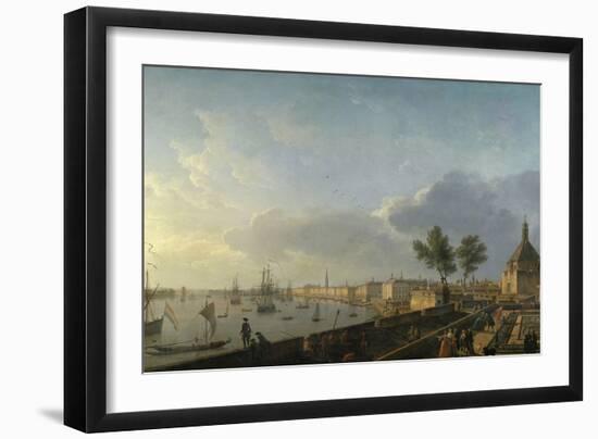 Bordeaux Harbor and the City Walls-Claude Joseph Vernet-Framed Art Print