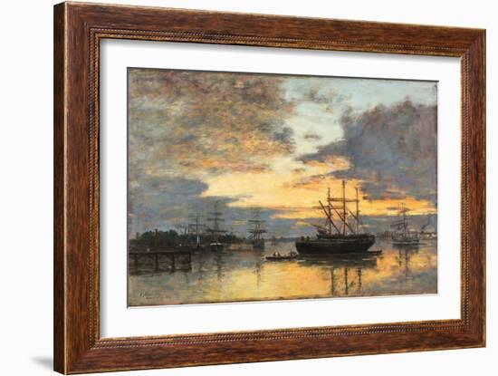 Bordeaux, in the Harbor, 1880-Eugène Boudin-Framed Giclee Print