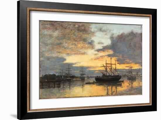 Bordeaux, in the Harbor, 1880-Eugène Boudin-Framed Giclee Print