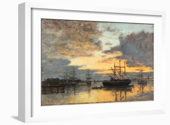 Bordeaux, in the Harbor, 1880-Eugène Boudin-Framed Giclee Print