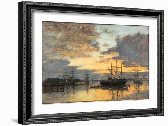 Bordeaux, in the Harbor, 1880-Eugène Boudin-Framed Giclee Print