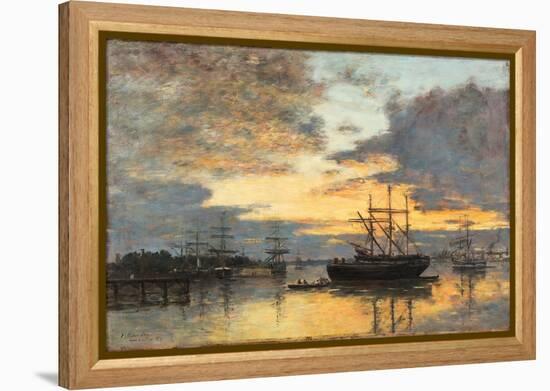 Bordeaux, in the Harbor, 1880-Eugène Boudin-Framed Premier Image Canvas