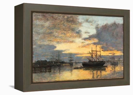 Bordeaux, in the Harbor, 1880-Eugène Boudin-Framed Premier Image Canvas