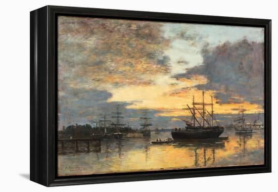 Bordeaux, in the Harbor, 1880-Eugène Boudin-Framed Premier Image Canvas