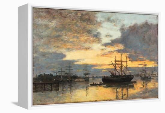 Bordeaux, in the Harbor, 1880-Eugène Boudin-Framed Premier Image Canvas