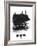 Bordeaux Skyline Brush Stroke - Black-NaxArt-Framed Art Print