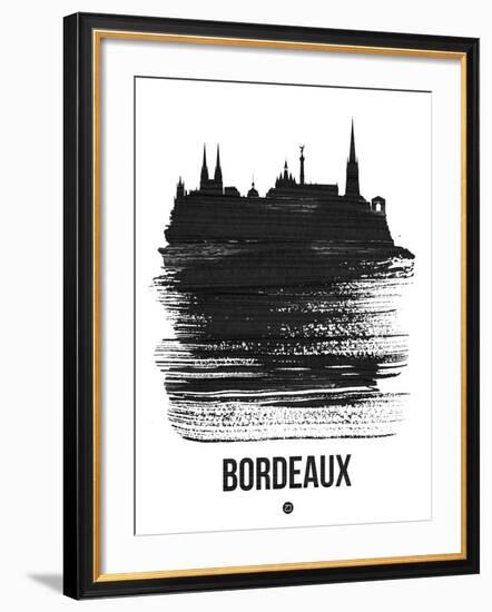 Bordeaux Skyline Brush Stroke - Black-NaxArt-Framed Art Print