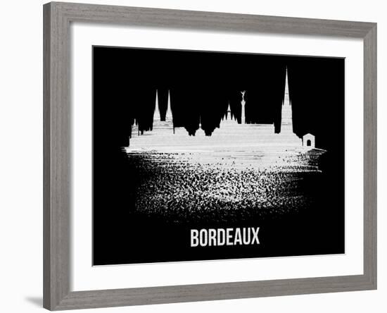 Bordeaux Skyline Brush Stroke - White-NaxArt-Framed Art Print