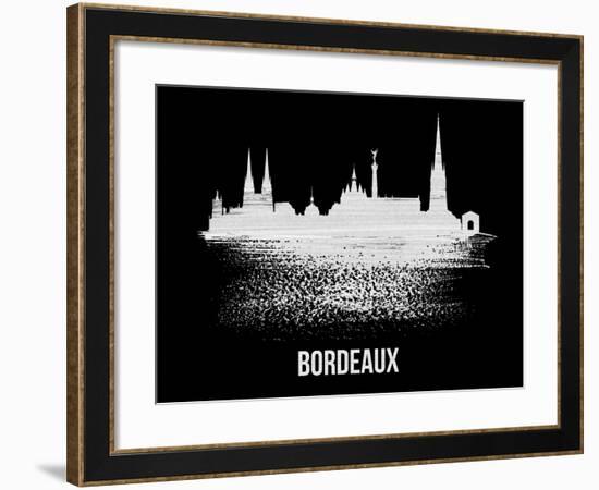 Bordeaux Skyline Brush Stroke - White-NaxArt-Framed Art Print