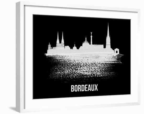Bordeaux Skyline Brush Stroke - White-NaxArt-Framed Art Print