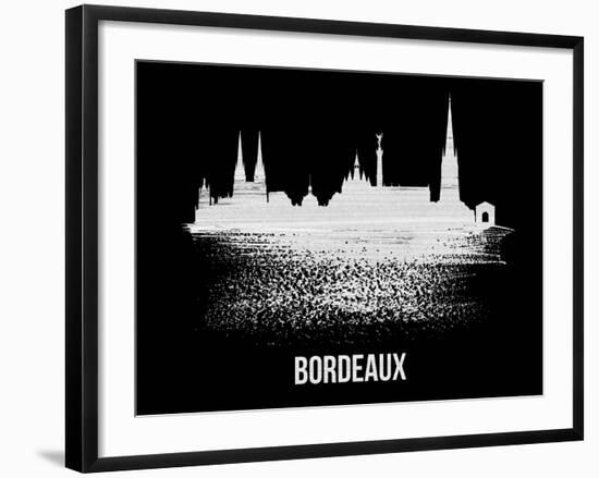 Bordeaux Skyline Brush Stroke - White-NaxArt-Framed Art Print