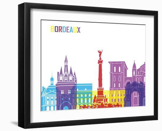 Bordeaux Skyline Pop-paulrommer-Framed Art Print