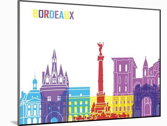 Bordeaux Skyline Pop-paulrommer-Mounted Art Print