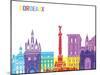 Bordeaux Skyline Pop-paulrommer-Mounted Art Print