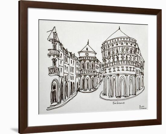 Bordeaux street scene in the old downtown area.-Richard Lawrence-Framed Photographic Print