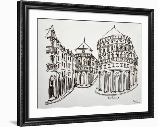 Bordeaux street scene in the old downtown area.-Richard Lawrence-Framed Photographic Print