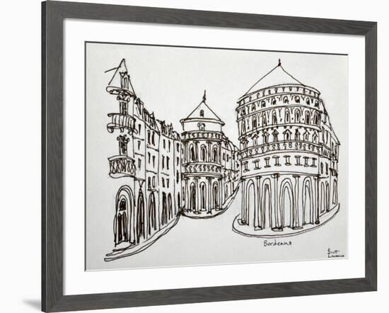 Bordeaux street scene in the old downtown area.-Richard Lawrence-Framed Photographic Print