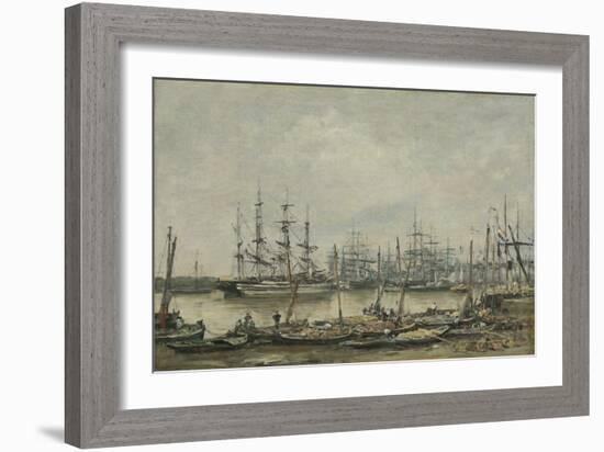 Bordeaux, the Quais, 1874 (Oil on Canvas)-Eugene Louis Boudin-Framed Giclee Print