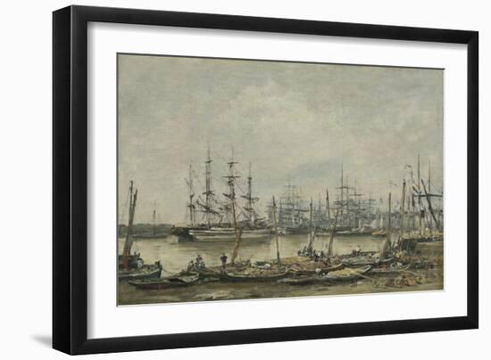 Bordeaux, the Quais, 1874 (Oil on Canvas)-Eugene Louis Boudin-Framed Giclee Print