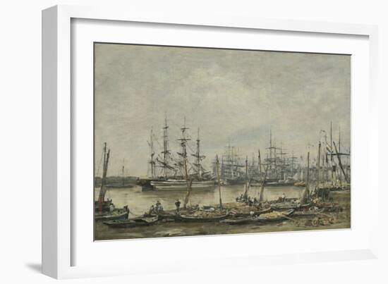 Bordeaux, the Quais, 1874 (Oil on Canvas)-Eugene Louis Boudin-Framed Giclee Print