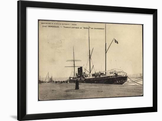 Bordeaux, Transatlantique Le Bresil En Chargement-null-Framed Giclee Print