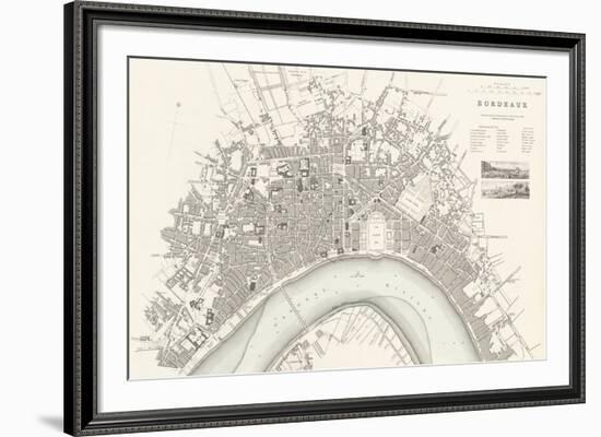 Bordeaux Vintage Map-The Vintage Collection-Framed Giclee Print