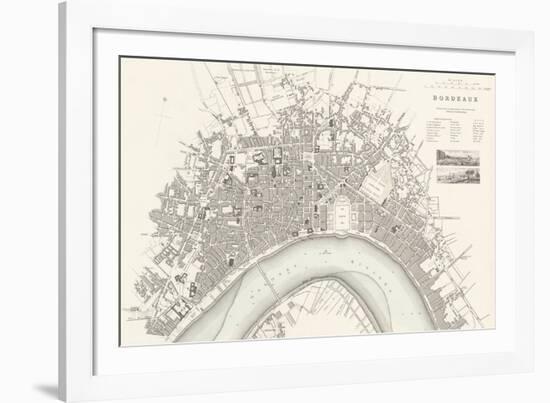 Bordeaux Vintage Map-The Vintage Collection-Framed Giclee Print