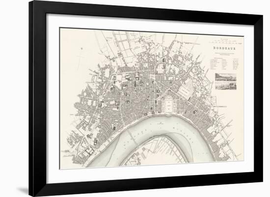 Bordeaux Vintage Map-The Vintage Collection-Framed Giclee Print