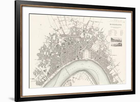 Bordeaux Vintage Map-The Vintage Collection-Framed Giclee Print