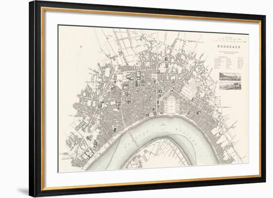 Bordeaux Vintage Map-The Vintage Collection-Framed Giclee Print