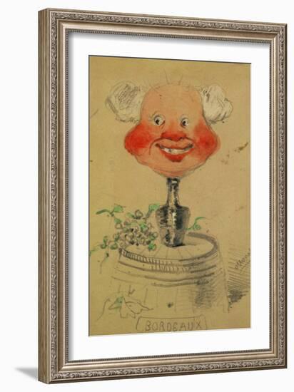 Bordeaux Wine, Caricature, 1857, Drawing-Claude Monet-Framed Giclee Print