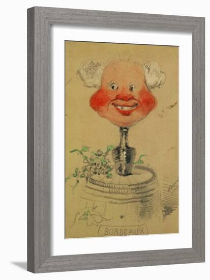 Bordeaux Wine, Caricature, 1857, Drawing-Claude Monet-Framed Giclee Print