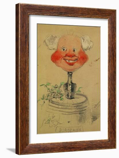 Bordeaux Wine, Caricature, 1857, Drawing-Claude Monet-Framed Giclee Print